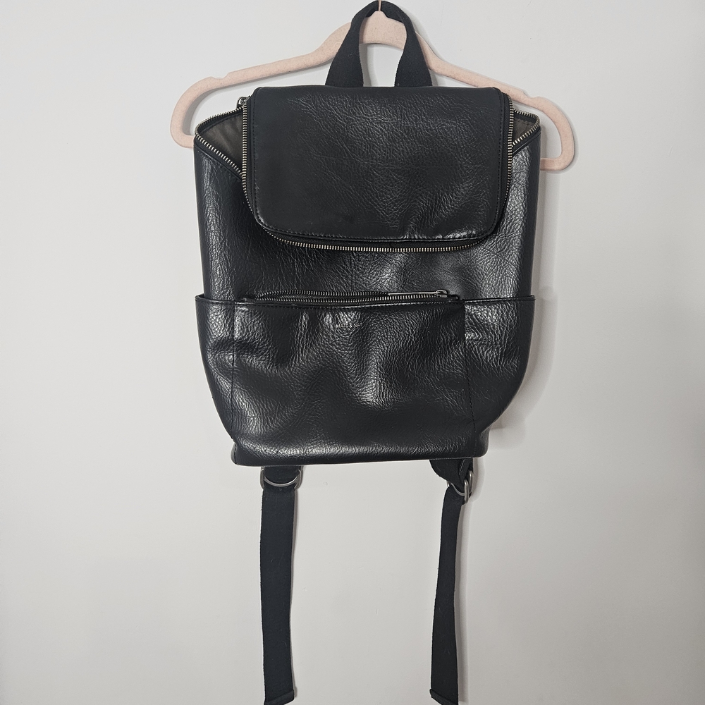 Black Leather Backpack